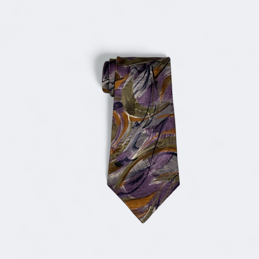 Vintage 80’s Oscar de la Renta Silk Brush Stroke Pattern Tie